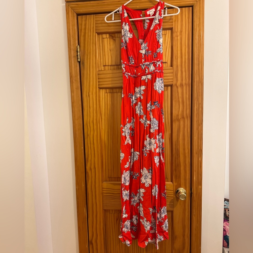 Floral Red Maxi Dress